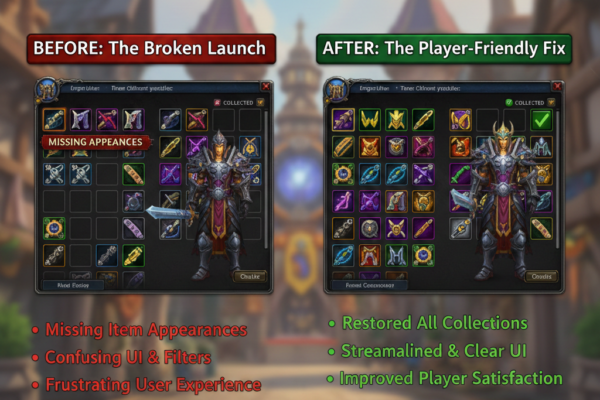 World of Warcraft Transmog 2.0 menu interface screenshot